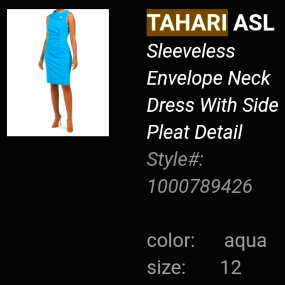 Tahari Sleeveless form fitting Dress!